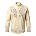 thumbnail image 1 of Kiijoy Toddler Boys Western Long Sleeve Cowboy Shirt Casual Button Down Shirt Top, Khaki, 3-4 Years, 1 of 3