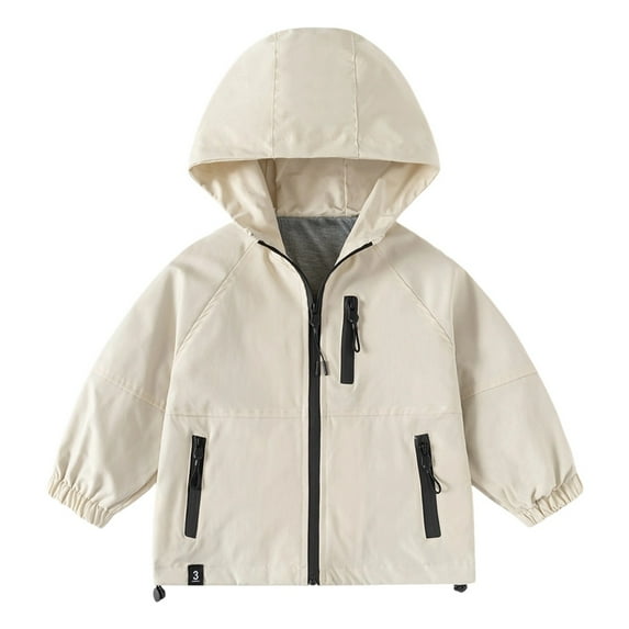 Kiijoy Toddler Boys Windbreaker Lightweight Windproof Hooded Jacket Outerwear, Sizes 2-3