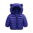 thumbnail image 1 of Kiijoy Toddler Boys Winter Puffer Coat Solid Zip Up Bear Ears Hooded Jacket, Sizes 3-4, 1 of 2