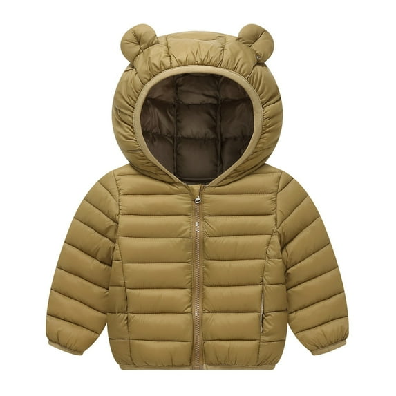 Kiijoy Toddler Boys Winter Puffer Jacket Hooded Down Coat Kids Warm Outerwear, Sizes 2-3