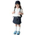 thumbnail image 1 of Kiijoy Toddler Girl Knitted Polo Shirt Solid Short Sleeve Shirt School Uniform, Sizes 3-4, 1 of 8