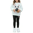 thumbnail image 1 of Kiijoy Toddler Girl's Outfits Cat Graphic Crew Neck Sweatshirt Leggings Set, Sizes 1-2, 1 of 5