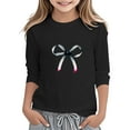 thumbnail image 1 of Kiijoy Toddler Girls 3/4 Sleeve T Shirt Bow Print Round Neck T-Shirt for Kids, Sizes 3-4, 1 of 3