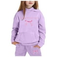 thumbnail image 1 of Kiijoy Toddler Girls Active Outfits Letter Print Long Sleeve Hoodie Jogger Pants Sweatsuit, 1 of 3
