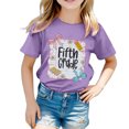 thumbnail image 1 of Kiijoy Toddler Girls Back To School T Shirt Cute Graphic Short Sleeve T-Shirt, Purple, Sizes 2-3, 1 of 3