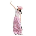 thumbnail image 1 of Kiijoy Toddler Girls Baggy Cargo Pants Hearts Print Straight Leg Trousers, Sizes 4-5, 1 of 8