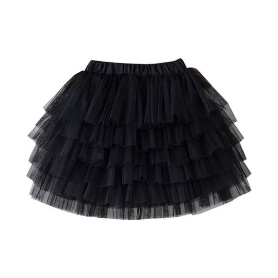 Kiijoy Toddler Girls Ballet Dance Tutu Skirt A Line Layered Princess Tulle Skirt, Black