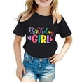 thumbnail image 1 of Kiijoy Toddler Girls Birthday T-Shirt Casual Letter Print Short Sleeve Tshirt, Sizes 1-2, 1 of 3