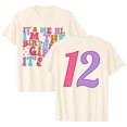 thumbnail image 1 of Kiijoy Toddler Girls Birthday T-Shirt Letter Print Short Sleeve T Shirt Tee, Beige, Sizes 2-3, 1 of 2
