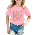 thumbnail image 1 of Kiijoy Toddler Girls' Birthday T Shirt Letter Print Short Sleeved T-Shirt, Sizes 1-13, 1 of 3