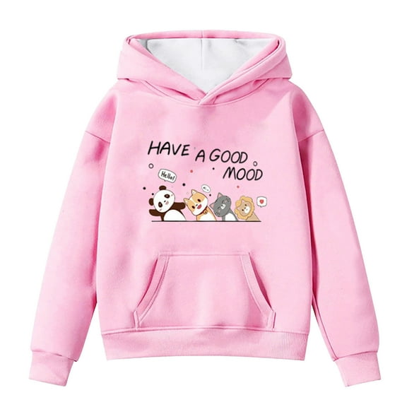 Kiijoy Toddler Girls Casual Hoodie Cute Animal Print Soft Hooded Sweatshirt, Sizes 4-5