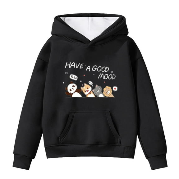 Kiijoy Toddler Girls Casual Hoodie Cute Animal Print Soft Hooded Sweatshirt, Sizes 4-5