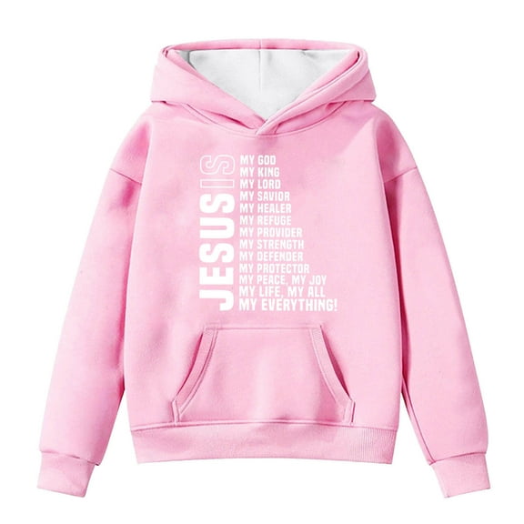 Kiijoy Toddler Girls Casual Hoodie Letter Print Hooded Sweatshirt for Kids, Sizes 4-5