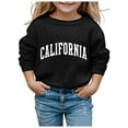 thumbnail image 1 of Kiijoy Toddler Girls Casual Sweatshirt California Print Crewneck Pullover Top, Sizes 3-4, 1 of 3