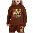 thumbnail image 1 of Kiijoy Toddler Girls Casual Sweatsuits Letter Print Hoodie Sweatpants Outfits, Sizes 4-5T, 1 of 3