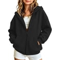 thumbnail image 1 of Kiijoy Toddler Girls Casual Zip Up Hoodie Kids Sweatshirt with Pocket, Black, Sizes 3-4T, 1 of 5