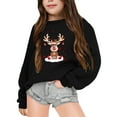 thumbnail image 1 of Kiijoy Toddler Girls Christmas Sweatshirt Cute Reindeer Crew Neck Pullover Top, Sizes 4-5, 1 of 3