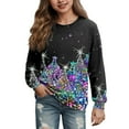 thumbnail image 1 of Kiijoy Toddler Girls Christmas Sweatshirt Cozy Crewneck Pullover Sweater for Kids, 1 of 3
