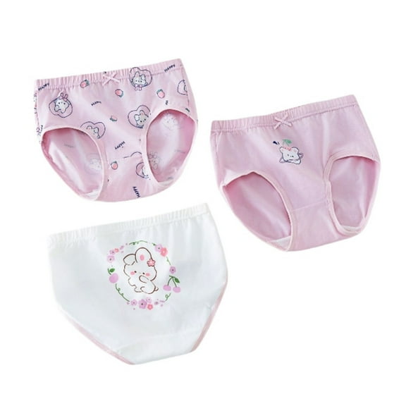Kiijoy Toddler Girls Cotton Briefs Underwear Breathable Comfortable Soft Panties, 3-Pack, Sizes 2-3