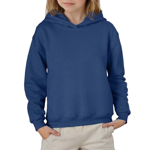 Kiijoy Toddler Girls Cotton Hoodie Long Sleeve Solid Color Hooded Sweatshirt, Sizes 3-4