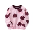 thumbnail image 1 of Kiijoy Toddler Girls Cotton Sweatshirt Hearts Print Long Sleeve Pullover Top, Sizes 2-3, 1 of 7