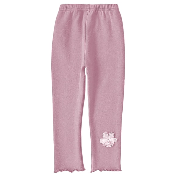 Kiijoy Toddler Girls Cute Bunny Bow Leggings Cozy Soft Stretchy Casual Pants, Sizes 4-5