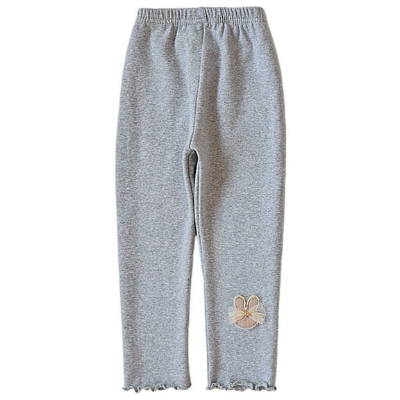 Kiijoy Toddler Girls Cute Bunny Bow Leggings Cozy Soft Stretchy Casual Pants, Sizes 4-5