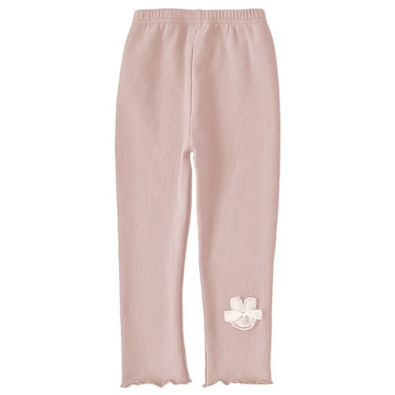 Kiijoy Toddler Girls Cute Bunny Bow Leggings Cozy Soft Stretchy Casual Pants, Sizes 4-5