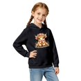 thumbnail image 1 of Kiijoy Toddler Girls Cute Cow Hoodie Casual Graphic Long Sleeve Pullover Sweatshirt, Black, 1 of 3