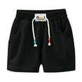 thumbnail image 1 of Kiijoy Toddler Girls Drawstring Casual Shorts Solid Color Knit Breathable Versatile Shorts, 1 of 3