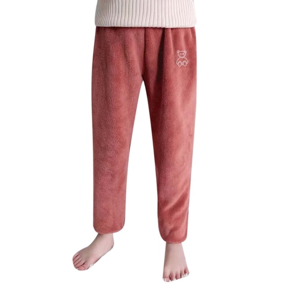 Kiijoy Toddler Girls Flannel Pants Soft Fuzzy Pajama Pants Sweatpants, Sizes 4-5