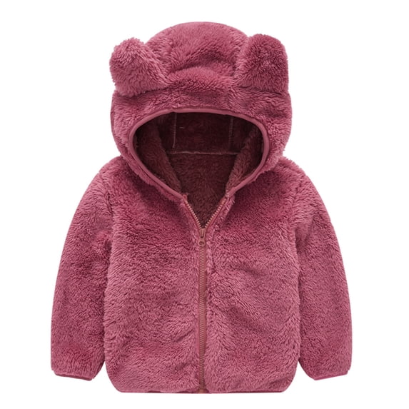 Kiijoy Toddler Girls Coat Winter Bear Ears Hooded Jacket Outerwear, Sizes 2-3