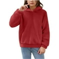 thumbnail image 1 of Kiijoy Toddler Girls Hoodie Fuzzy Warm Casual Plain Pullover Hoody, Sizes 4-5, 1 of 6