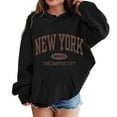 thumbnail image 1 of Kiijoy Toddler Girls Hoodie New York Print Long Sleeve Hooded Sweatshirt, Sizes 4-5, 1 of 3