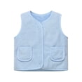 thumbnail image 1 of Kiijoy Toddler Girls Vest Kids Solid Color Softshell Sleeveless Outerwear Vest, Blue, 4-5 Years, 1 of 4