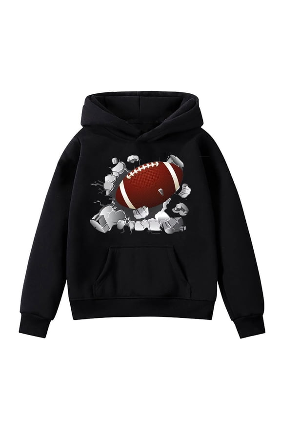 Toddler Girls Football Fans Hoodie Retro Sports Hooded Sweatshirt Activewear