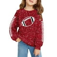 thumbnail image 1 of Kiijoy Toddler Girls Glitter Football Sweatshirt Long Sleeve Crewneck Pullover, Sizes 3-4, 1 of 3