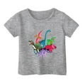 thumbnail image 1 of Kiijoy Toddler Girls Graphic Tshirt Dinosaur Print Short Sleeve Kids Unisex Casual T-Shirt, 1 of 3