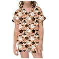 thumbnail image 1 of Kiijoy Toddler Girls Halloween Pajama Set Short Sleeve Button Down Top Shorts, Sizes 2-3, 1 of 4