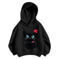 thumbnail image 1 of Kiijoy Toddler Girls Hooded Sweatshirt Fall Loose Pullover Hoodie, Black, Sizes 4-5T, 1 of 3
