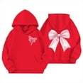 thumbnail image 1 of Kiijoy Toddler Girls Hoodie Bow Print Hooded Sweatshirt Cute Soft Casual Pullover Top, 1 of 2