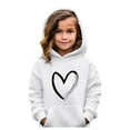thumbnail image 1 of Kiijoy Toddler Girls Hoodie Heart Print -Lined Hooded Sweatshirt Long Sleeve Pullover, 1 of 3