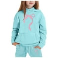 thumbnail image 1 of Kiijoy Toddler Girls Hoodie Set Bow Print Hooded Sweatshirt Pants Sweatsuit, Sizes 3-4, 1 of 3