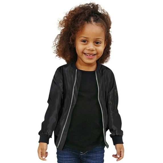 Kiijoy Toddler Girls Jacket Windproof Zip Up Windbreaker Long Sleeve Outerwear, Sizes 2-3