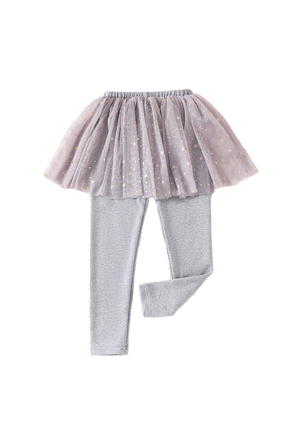 Toddler Girls Leggings Tutu Skirt Elastic Waist Skinny Fit Dress Pants, Sizes 3-4