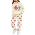 thumbnail image 1 of Kiijoy Toddler Girls Long Sleeve Fleece Hoodie Jogger Pants Outfits Tracksuit, Sizes 3-4T, 1 of 3