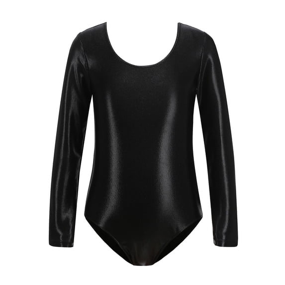 Kiijoy Toddler Girls Long Sleeve Gymnastics Leotard Shiny Dance Ballet Practice Bodysuit