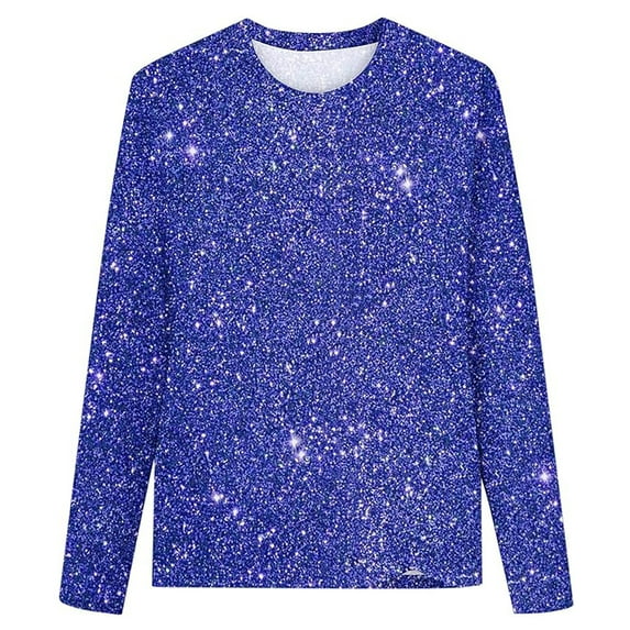 Kiijoy Toddler Girls Long Sleeve T Shirt Sequin Printed Round Neck T-Shirt Soft Casual Tshirt