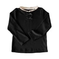 thumbnail image 1 of Kiijoy Girls Cute Bow Blouse Elegant Lace Long Sleeve T-Shirt Ribbed Stretch Undershirt, Sizes 4-5, 1 of 2