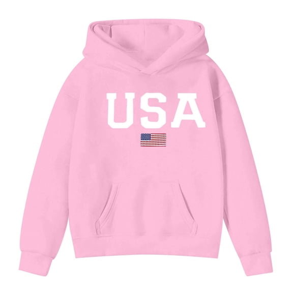 Kiijoy Toddler Girls Loose Hoodie Letter Print Casual Hooded Sweatshirt, Sizes 3-4